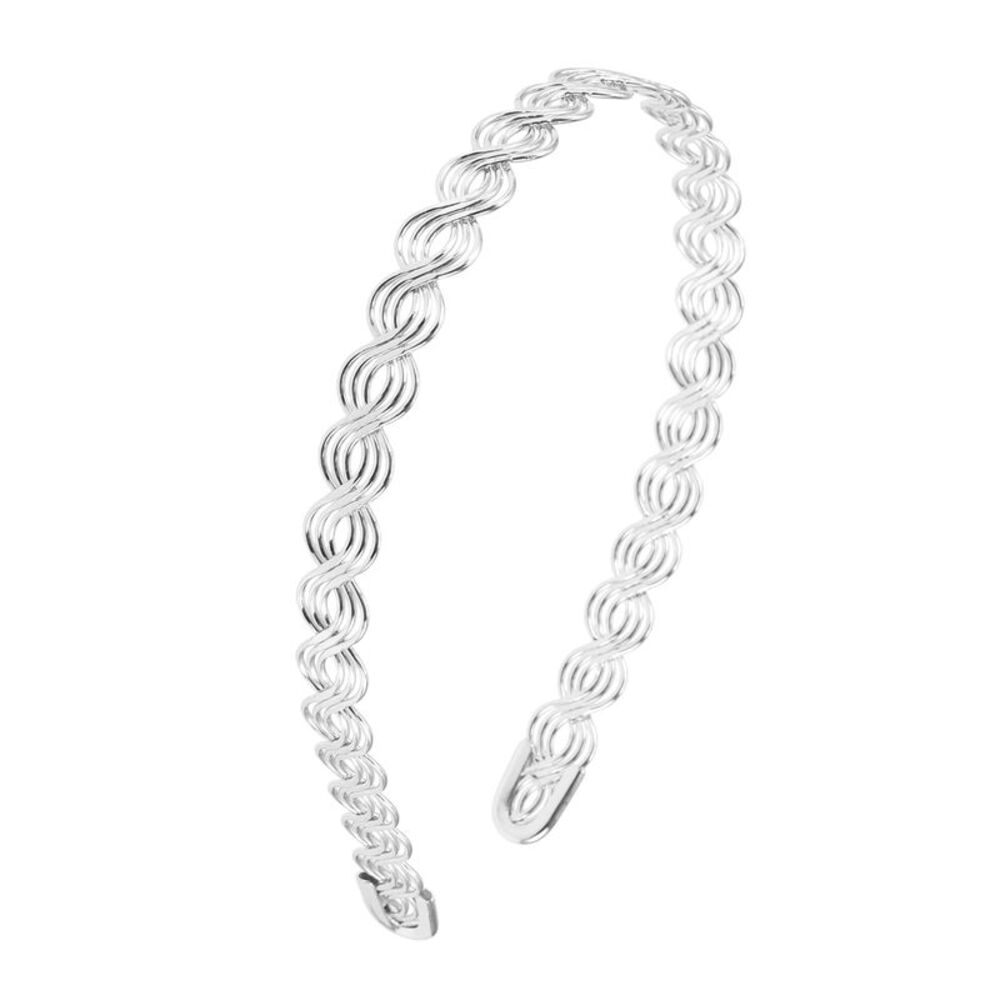 Simple Chain Headbands Silver Tone